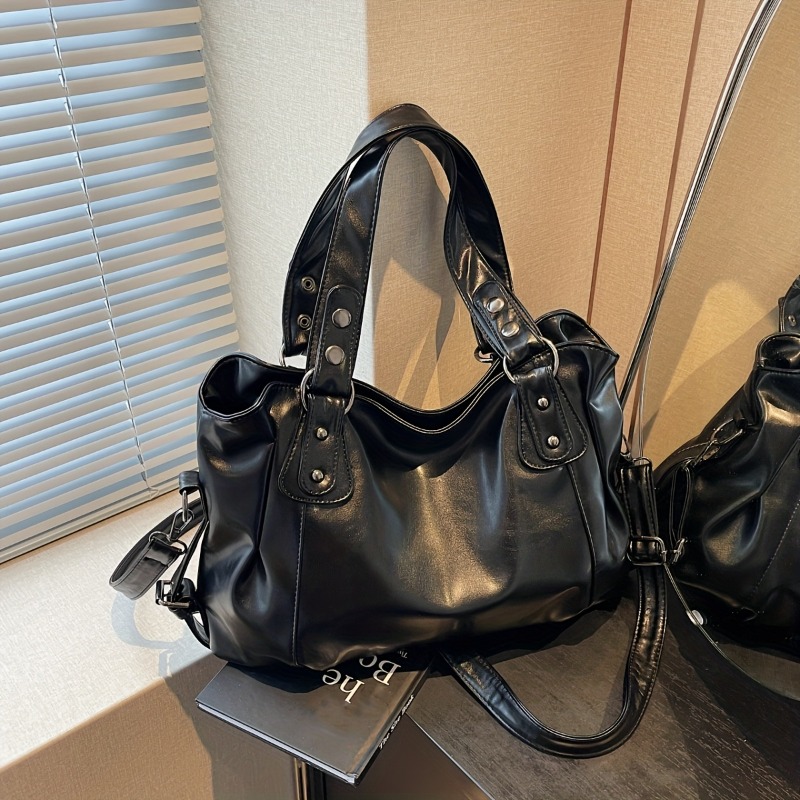 Luxury Bags Vip - Fermuar Kapatmalı Büyük Kapasiteli Vintage Deri