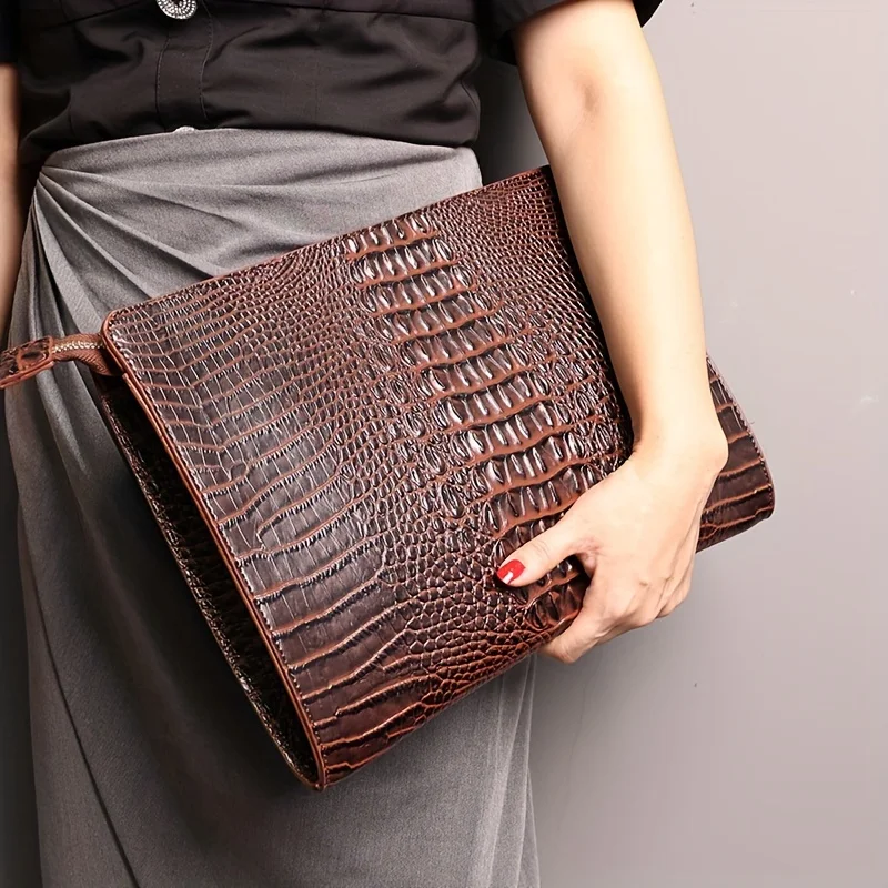 Lüks timsah desen erkekler el  - Luxury Bags Vip incelemesi ve fiyatı